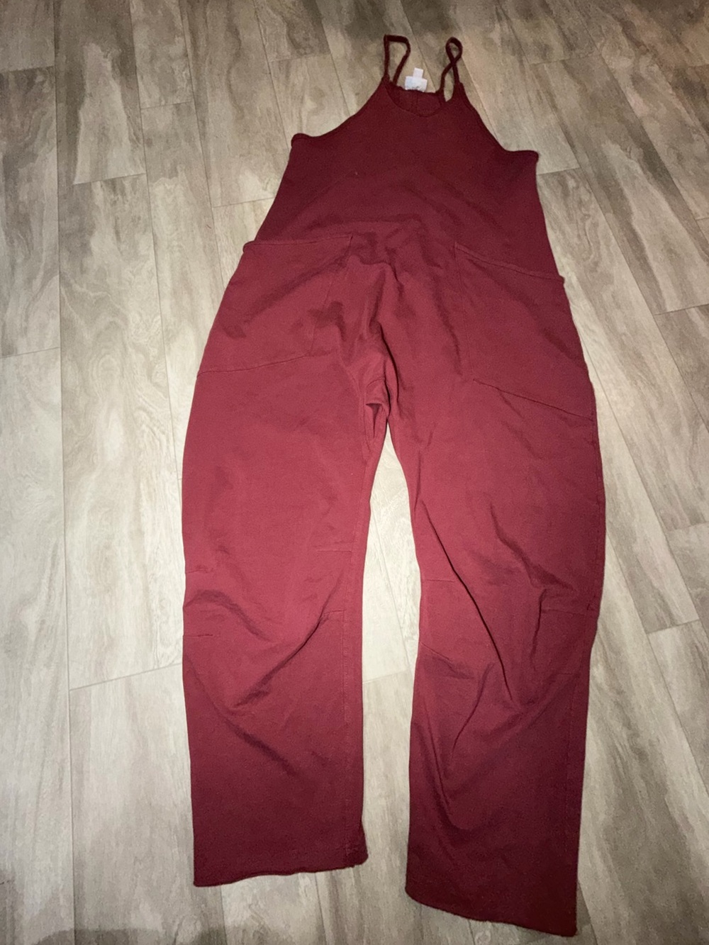 LuLaRoe Sleeveless Wide-Leg Jumpsuit in Burgundy Red